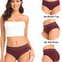 Womens Underwear Cotton Lace Panties Soft Bikini Panty Comfortable Hipster Stretch Full Ladies Briefs 5 Pack, Large