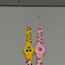 Waterproof AirTag Bracelet for Kids [2 Pack], Cute Cartoon Airtag Holder for Kids with Full Coverage Hidden Design, Silicone Airtag Wristband for Child, Healthy Material Pink + Yellow