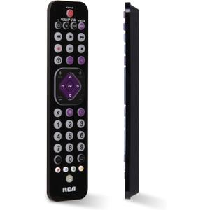 RCA Universal Rechargeable 4-Device Streaming Remote Control  for TV, Audio, Soundbar, Streaming Devices, Ultra-Slim, Rechargeable, Quick Access Keys