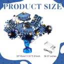 DoubleFill 2 Set Blue Graduation Decorations Class of 2026 Graduation Table Centerpieces Sticks Table Toppers with Lights for College High School Congrats Grad Party Supplies