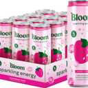 Bloom Nutrition Sparkling Energy Drink - Natural Caffeine, Zero Sugar, 180mg Caffeine - Antioxidant-Rich with Green Coffee Bean, Green Tea Extract, Prebiotics - Strawberry Rose - 12 oz (12 Pack)
