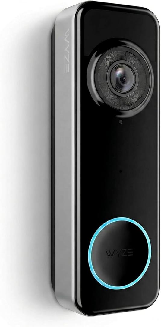 Wyze Battery Video Doorbell Wireless Camera, 1536x1536 HD+ with Color Night Vision, 2-Way Audio, 1:1 Head-to-Toe View, Person/Vehicle/Package Monitor, Wire-Free/Wired Option, 1 Minute Easy Setup
