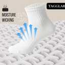 Ankle Socks for Men & Women 78% Organic Cotton, Moisture Wicking, Arch Support,Cushioned Athletic Comfort (6 Pairs) (White, M)