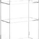 Claytonic 3 Tier Clear Acrylic Bathroom Organizer Shelf for Cosmetic Perfume Skincare Makeup Toy Spices Standing Tabletop Vanity Tray Shelf Multifunctional Sturdy Display (Large 3 Tier)