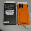 SSLOTSCASE for iPhone 17 Pro Max Case with 2X Privacy Screen Protector, Credit Card Holder & Stand & Slide Lens Cover & Kickstand, Military-Grade Heavy Duty Phone Cover for iPhone 17 Pro Max, Orange