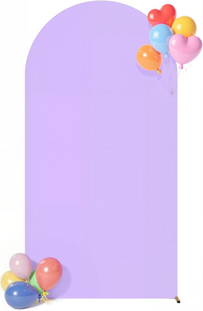 Purple Arch Backdrop Cover 6FT Birthday Party Arch Covers Stretchy Balloon Wedding Lavender Lilac Arch Cover Spandex Banquet Graduation Bridal Baby Shower Backdrop Photo Backgrounds