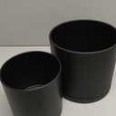 8/7/6 inch Plant Pots, 3 Set Cylinder Flower Pots for Outdoor Indoor Plants, Decorative Plastic Planters with Drainage Holes and Saucers for Garden House Plants, Black