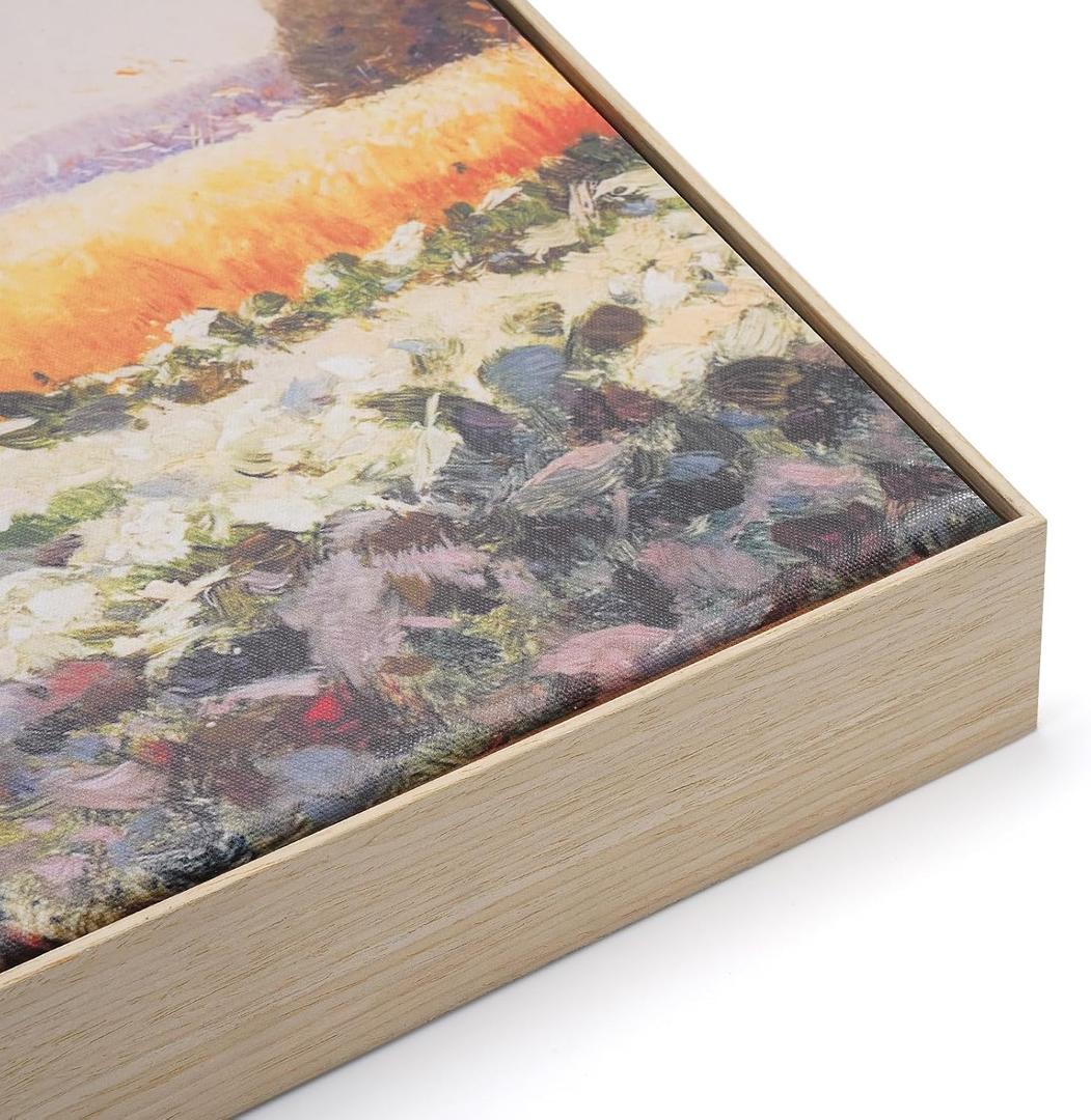 Canvas Floating Frame for 30x40 Abstract Art, 1.5" Deep DIY Metal Floater Frames for Home Office Art Show Exhibition, Modern Wall Decor for Hallway Entryway, No Glass & Back (Natural)  