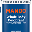 Mando Whole Body Deodorant For Men - Smooth Solid Stick - 72 Hour Odor Control - Aluminum Free, Baking Soda Free, Skin Safe - 2.6 ounce (Pack of 2) - Pro Sport