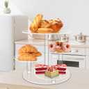 Cupcake Stand, 4 Tier Acrylic Cake Stand, Round Cake and Cupcake Stand Combo, Clear Tiered Cupcake Tower Stands for 50 Cupcakes, Cake Display Tree Stand for Wedding Birthday Party