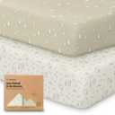 KeaBabies 2-Pack Baby Crib Sheets for Boys, Girls - 52x28 Viscose Derived from Bamboo Toddler Bed Sheets Neutral, Fitted Crib Mattress Cover for Standard Baby Bedding, Soft & Cozy (Pine Grove)