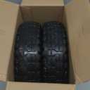 Kavedodu 12'' Flat Free Tires Rubber Replacement Solid Tire and Wheel Assemblies for Hand Trucks Garden Cart Wheelbarrow - 3.5Wide Polyurethane Tires 2.1 Hub with 5/8 Inch Axle Borehole Silver