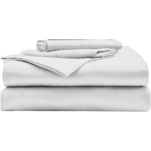 Miracle Made Luxe Soft Cotton Bed Sheet Set, 4-Piece Silver-Infused Cooling Fabric  Lightweight, Hypoallergenic Bedding for Hot Sleepers, California King Size, White