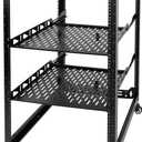 TECMOJO 20U Open Frame Network Rack for IT & AV Gear, 4-Post With Casters, Mobile With 2 PCS 1U Server Shelf & Mounting Hardware, for 19" Network, Audio and Video Device