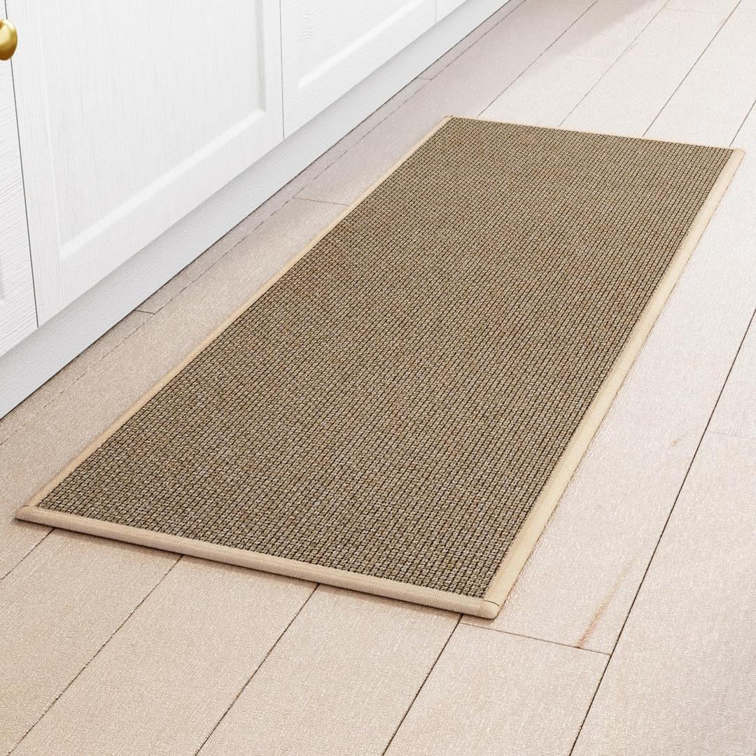 Kitchen Mat 1 PCS, Cushioned Non Slip Rugs for Kitchen Floor, Absorbent Runner Comfort Standing Mats Washable for Kitchen, Office, Home (Brown, 17.3"x60")
