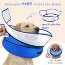 Supet Raised Inflatable Dog Cone Collar to Stop Licking, Soft Dog Cone Alternative After Surgery, Pet Neck Donut Collar for Dogs L
