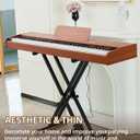 Digital Piano 88 key Semi Weighted Keyboard With X Stand & Sustain Pedal, Full-Size Beginner Electric Piano For Bluetooth, Headphone Mode, USB-MIDI (Brown)