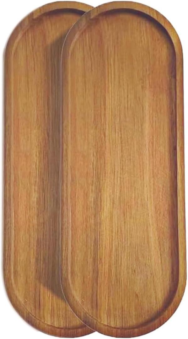 Linwnil 7Pack Wood Serving Trays 11.5x4 Inch Charcuterie Boards Oval Wooden Plates Wood Serving Platter Cheese Dinner Plates Bulk for Dessert Snack Bread Fruit Appetizer Dishes