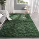 Pettop Fluffy Deep Green Area Rug for Bedroom Living Room, 8x10 Feet Soft Plush Fuzzy Rugs for Girls Kids Boys, Non-Slip and Washable Rug for Nursery Classroom, Carpet for Rooms Decor