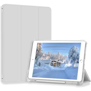 Case for iPad Pro 9.7 Only(Old Model 2016), Lightweight Slim Auto Sleep/Wake Trifold Stand Smart Cover, Soft TPU Frosted Translucent Back Pencil Holder Case for iPad Pro 9.7 Inch, Gray