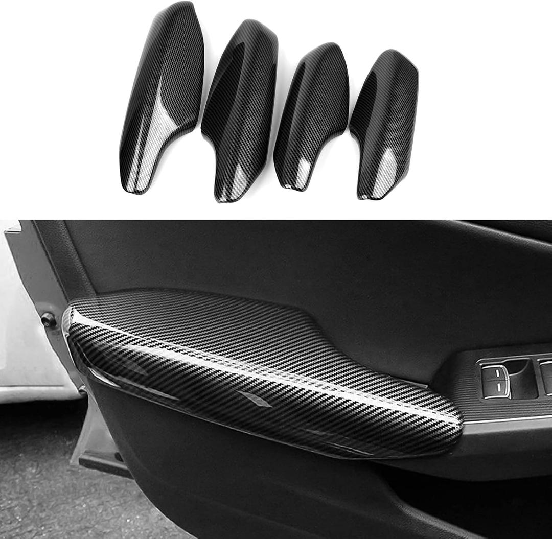 Car Inner Door Handle Armrest Cover Decals for 2022 2023 2024 2025 Honda Civic 11th Gen Accessories ABS Carbon Fiber Stickers