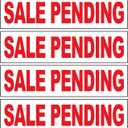 4 Pack 6x24 Inch SALE PENDING Real Estate Rider Corrugated Plastic Sign wrb, Small