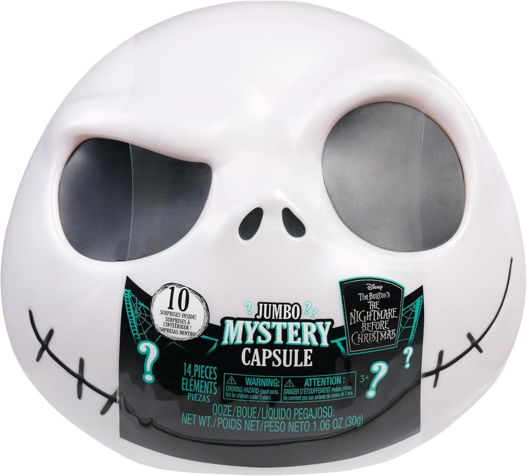 Disney Tim Burtons The Nightmare Before Christmas Jumbo Mystery Capsule, 10 Surprises Inside, Easter Basket Stuffers by Just Play