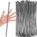 Nuenen 60 Pcs Metal Heavy Duty Stakes Landscape Anchoring Spikes Garden Edging Spikes for Artificial Turf Stakes, Paver Edging, Weed Barrier, Timber, Carpentry, Tent, Camping(12 Inch,Black)
