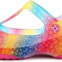 KELMALL Womens Classic EVA Floral Clogs with Back Strap  Lightweight Non Slip Slip-On Comfort Shoes, Low Heel Casual Garden & Indoor Clogs (5.5, Magenta Leopard)