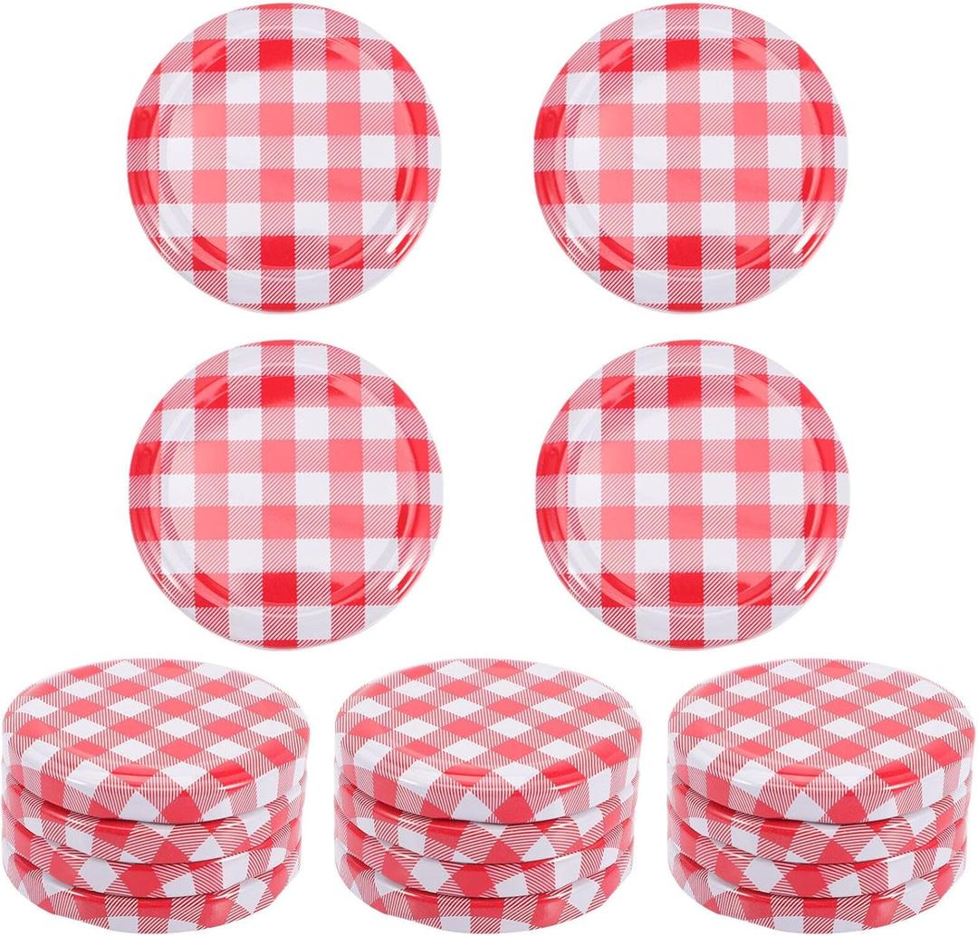 Kichvoe Mason Jar Lids 40 Pack 2.55 Inch Airtight Screw Caps for Canning Jars Jam Jelly Bottles Leak-Proof Bottle Cap Accessories for Food Storage and Pantry