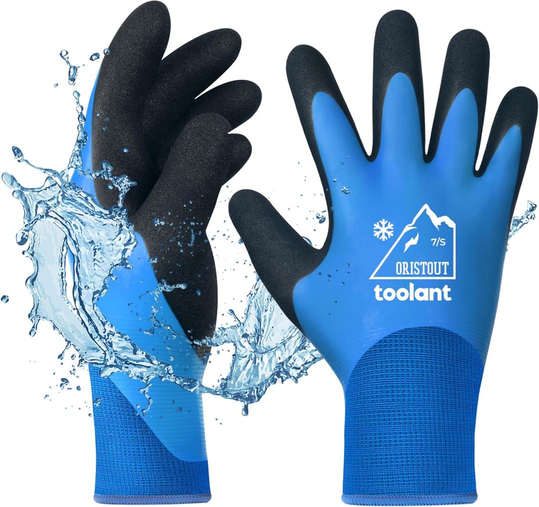 Waterproof Winter Work Gloves for Men and Women, Touchscreen, Freezer Gloves, Thermal Insulated, for Cold Weather (Large, Blue)