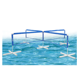 A11N 4-Way Volleyball Pool Net, Adjustable Height, 4-Player Swimming Pool Game Volleyball Net for Pool with Stabilizing System