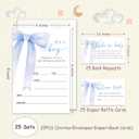 Blue Bow Baby Shower Invitations For Boy, Boys Baby Shower Invites Cards with Envelopes, Gender Reveal Invitations, Diaper Raffle Tickets(25 Sets) -tz04