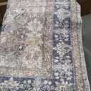 Area Rug 8ft×10ft, Large Vintage Boho Rug, Washable, Non Slip,Stain Resistant, Printed Carpet for Living Room Bedrooms Playroom Office Kitchen, Navy/Floral