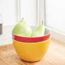 bzyoo Set of 6 Large Bowls, 5.5-Inch 30.4 OZ ColorPop Melamine Bowls, Unbreakable Pasta, Soup, Cereal, Salad Bowls, for Quick and Easy Meals, Side Dishes and Parties - Bright