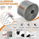 Gutter Guard 5 Inch x 120 Feet Mesh Roll, Aluminum Leaf Filter Gutter Protection Roll with Screws, Gloves and Stainless Steel Ties, Leaf Guard Protects from Leaves, Branches, Debris