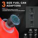 Gas Can Fuel Pump Portable - Gifts for Men, Fast 3.2 GPM Flow Rate, 51 Flexible Intake Hose, Tank Adapter, for Gasoline, Kerosene, Diesel, Non-Potables Gray