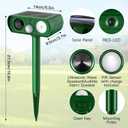 Animal Deterrent Devices Outdoor, Solar Animal Repeller with Motion Sensor Animal Repeller to Repel Cat, Deer, Squirrel, Rabbit, Dog, Skunk (Green - 2 Pack)