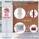 3 Pack Heavy Duty Standing Sign Holder 11x17 Inch - Pedestal Floor Sign Stand with Weighted Base - Vertical & Horizontal Poster/Menu Display Stands for Indoor/Outdoor Advertising, Silver