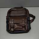 Vintage PU Leather Sling Backpack, Crossbody Shoulder Bag with Adjustable Strap, Multi-Pocket Compact Travel Chest Bag for Daily Use, Dark Brown