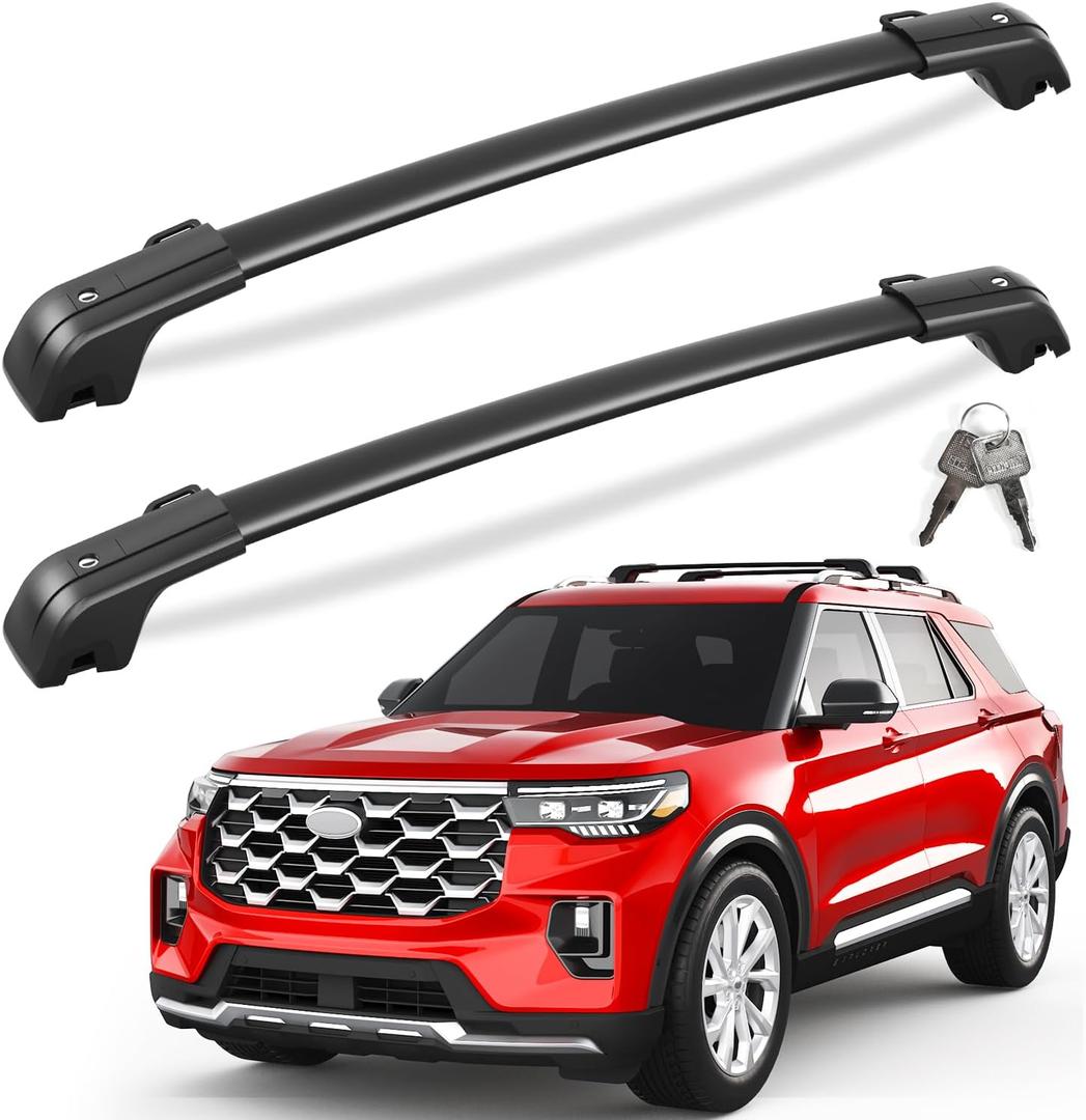 KINGGERI 330lbs Roof Rack Cross Bars for Ford Explorer 2020-2027
All Aluminum Heavy Duty Lockable Roof Rails Crossbars Rooftop Cargo Basket Luggage Accessories