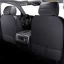 YIERTAI for Chevy Chevrolet Silverado GMC Sierra Car Seat Covers Fit 2007-2023 2024 2025 2026 1500/2500/3500HD Truck Waterproof Leather Crew Double Extended Cab Covers(5 PCS Full Set/Black)