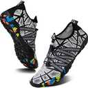 WateLves Water Shoes Mens Womens Barefoot Beach Swim Shoes Quick-Dry Aqua Socks Pool Shoes for Surf Yoga Water Aerobics, Size 7