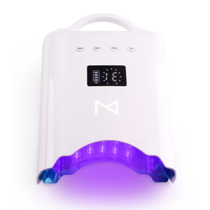 M - NEO Cordless & Rechargeable Nail Curing Lamp 78W with 4 LCD Time Display Timer, Auto Sensor, and Spacious Interior for All Hand Sizes and Nail Lengths (White)