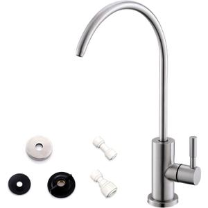 WEWE Drinking Water Faucet for Kitchen Sink, Kitchen Water Filter Faucet Stainless Steel for Reverse Osmosis or Water Filtration System Beverage Non-Air Gap RO Faucet Brushed Nickel Finish