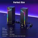 Computer Speakers, 2 in 1 PC Speaker , Gaming Speakers for PC Computer Laptop Desktop Monitor, RGB Speakers with Touch Sensitive Lighting, USB Powered 3.5mm AuxPackage Only Two Speaker, No Soundbar