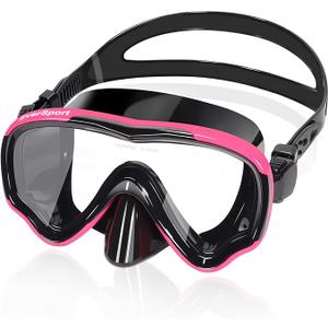 EverSport Swim Goggles Adult with Nose Cover for Women Men No Leak, AntiFog Clear Wide View Diving Mask Open Water Pool Swimming Goggles Silicone Shower Goggles Youth Snorkel Junior Nose Goggles