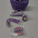 Bike Basket Kid Bicycle Basket Bike Accessories, 1pc Bicycle Bell with Stickers, 1pc Kid Bicycle Front Basket and 1pairs Colorful Ribbons Tassels Decoration for Girl Boy (Purple)