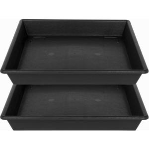 NIMYAU Square Plant Saucer 18 Inch 2 Pack 10 14 16 18 20 Extra Large Plant Trays for Pots Heavy Duty Plastic Plant Saucers for Indoors Outdoors, Flower Pot No Holes Plant Drip Trays