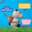 2 x Traveling Capybara  Crochet Toy with Uplifting Message | Gifts for Women | Handmade Plush for Travel & Anxiety Relief
